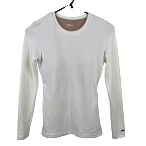 OGL Move White Long Sleeve Built-in Shelf Bra Top XS